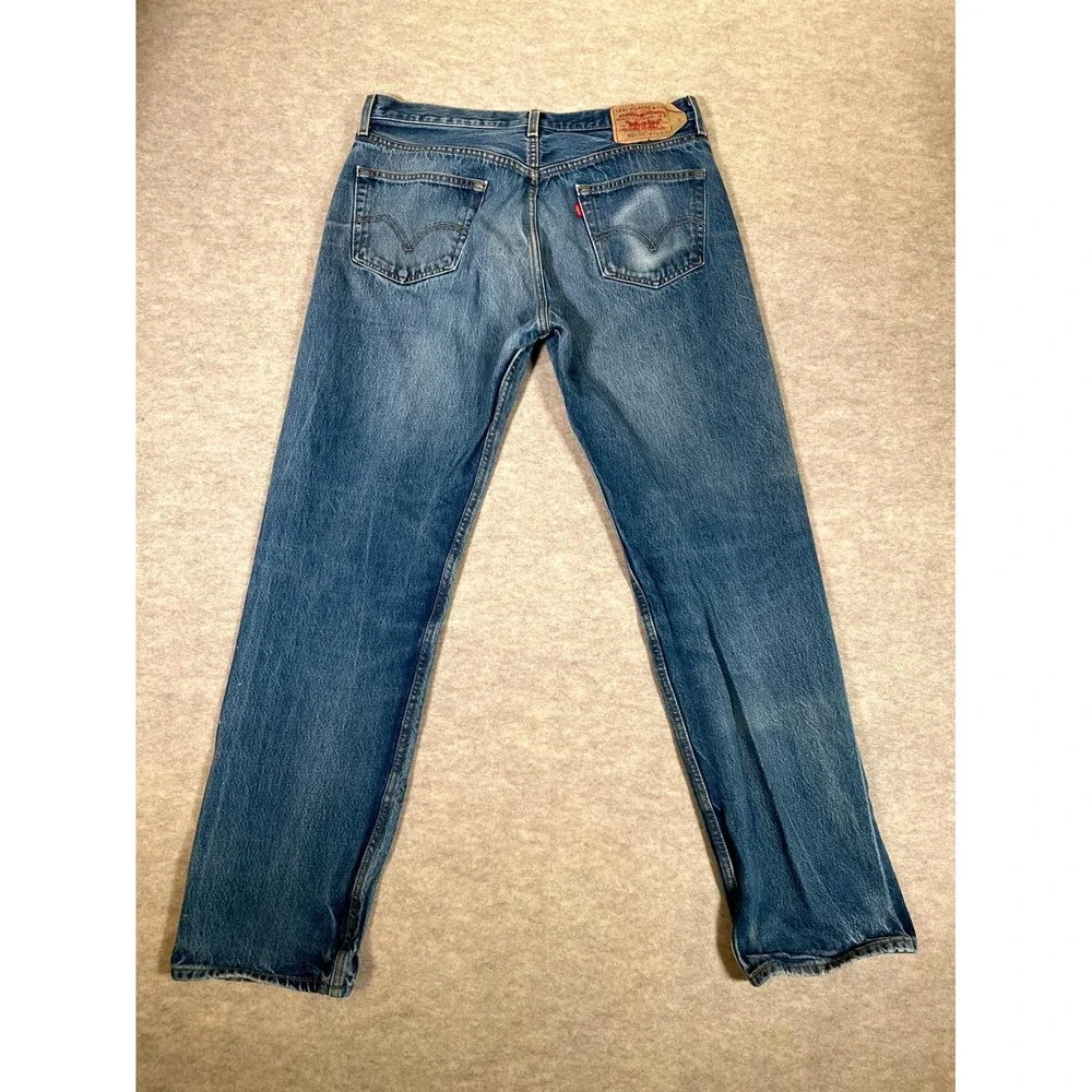 Levi's 501XX Jeans Mens 36x36 Blue Denim Cotton Mid Rise Straight Leg Streetwear